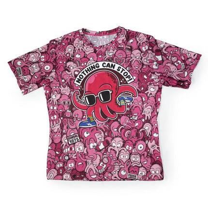 T-SHIRT #PULPO RUN HEREN - ELASTISCH (ROZE)