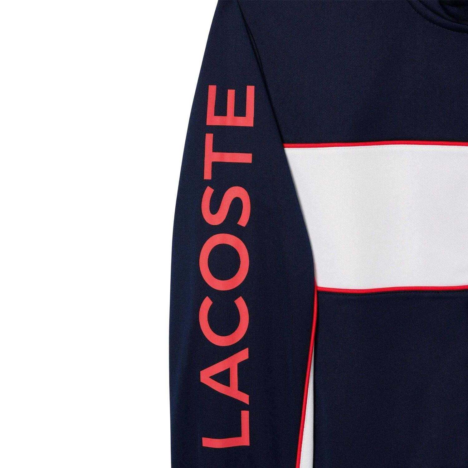 Mens Logo Printed Zipped Tennis Jacket (Navy Blue/White) 3/4