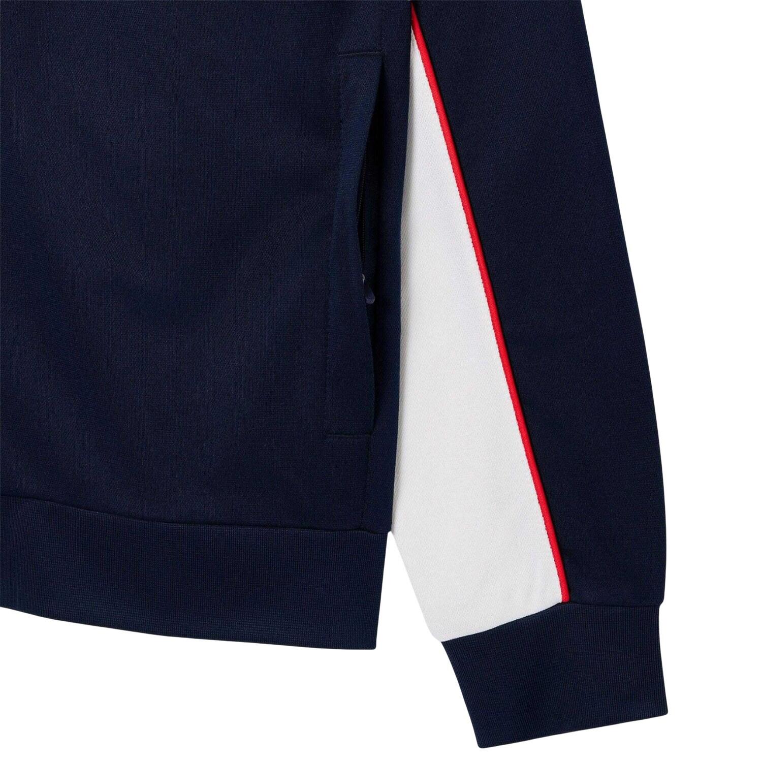 Mens Logo Printed Zipped Tennis Jacket (Navy Blue/White) 4/4