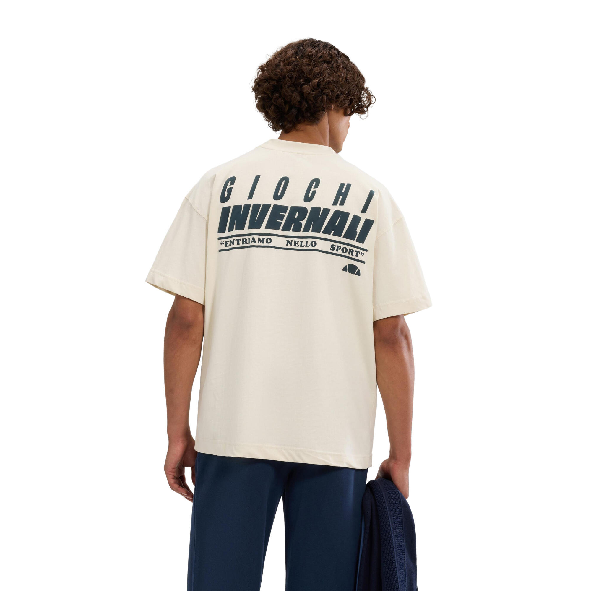 Tshirt Motif/style Imprimé Au Dos ENTRIAMO Homme (Blanc Cassé) 2/4