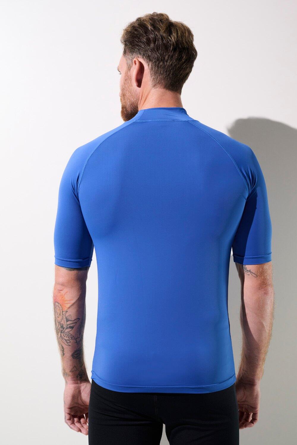 T-shirt de bain anti-UV Homme Manches Courtes Bleu Riviera, Malibu, UPF 50+ 5/7