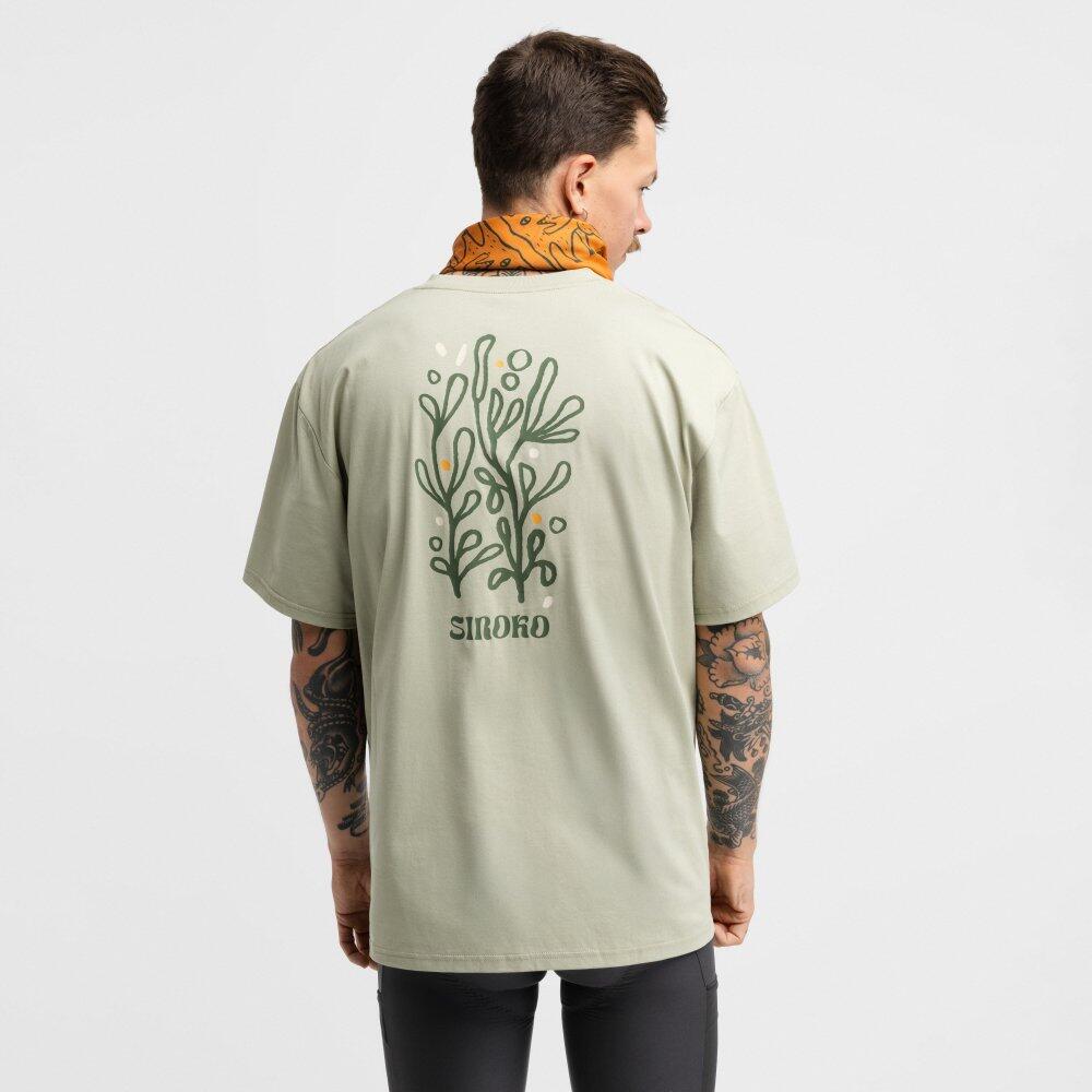 Herren Radsport kurzärmeliges bikepacking-t-shirt relaxed fit Herb Green Grün 6/7