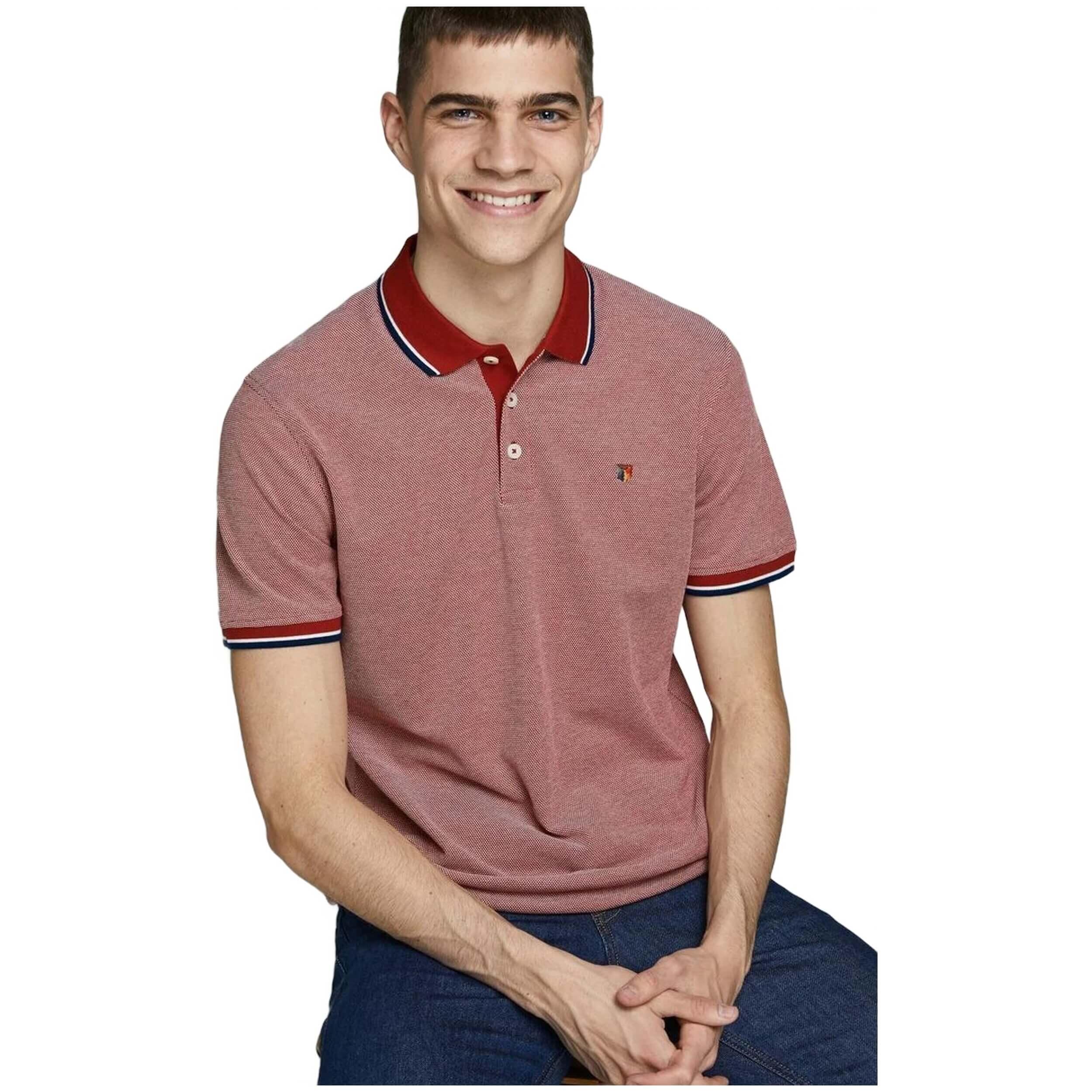 Polo de manga corta Jack&jones modelo 12169064-ROJO para hombre 4/5
