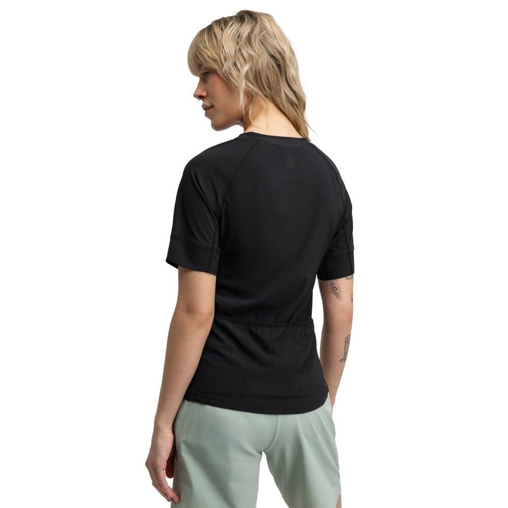 Camiseta técnica manga corta cicloturismo mujer ciclismo Map Black Negro 2/7