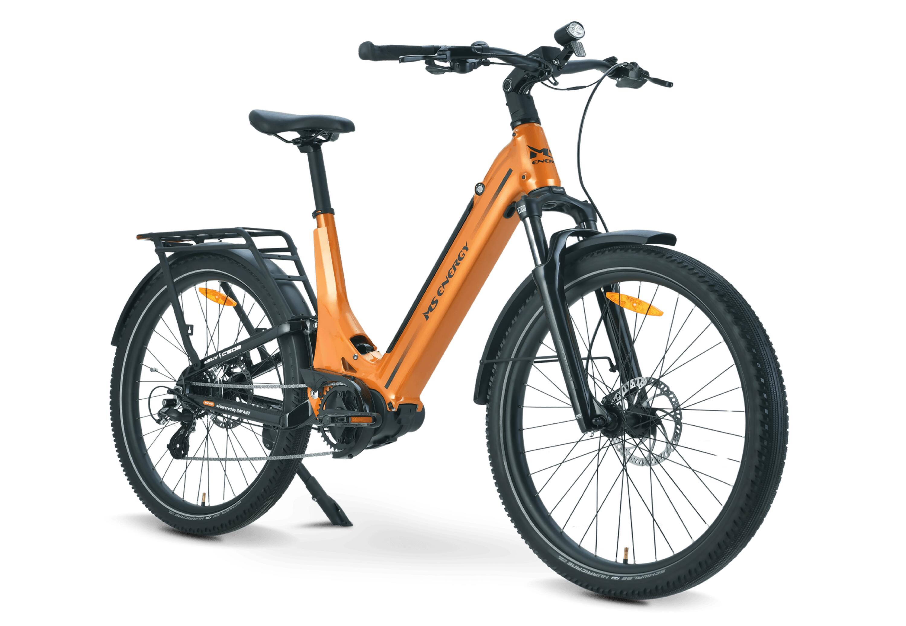 MS ENERGY - City & Offroad E-Bike - SUV c502 orange/schwarz 3/4