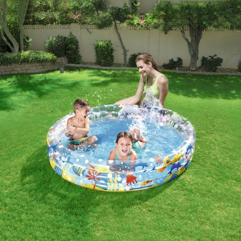 Piscina gonflabila pentru copii, rotunda, animale marine, 152x30 cm