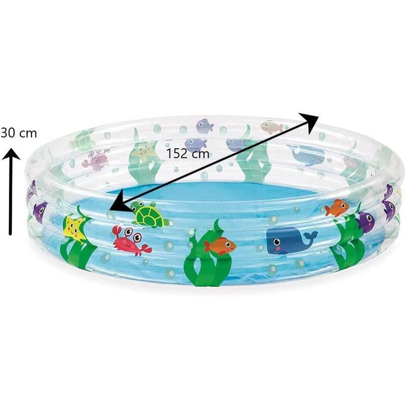 Piscina gonflabila pentru copii, rotunda, animale marine, 152x30 cm