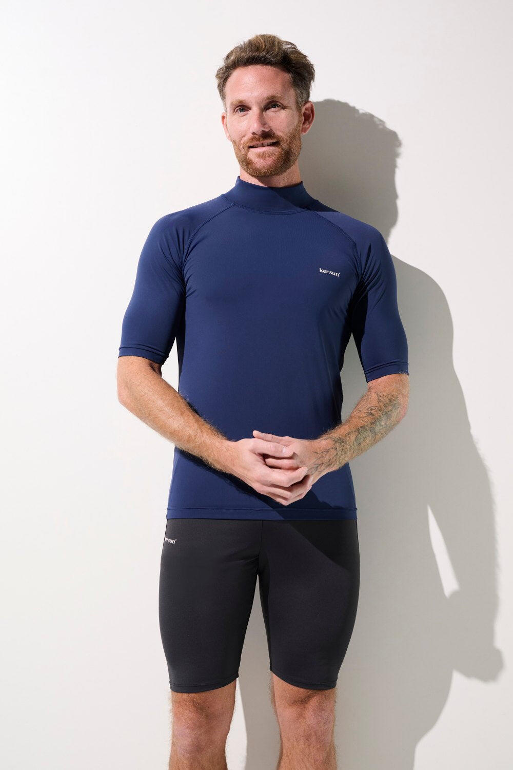 T-shirt de bain anti-UV Homme Bleu Manches Courtes, Malibu, UPF 50+ 7/7