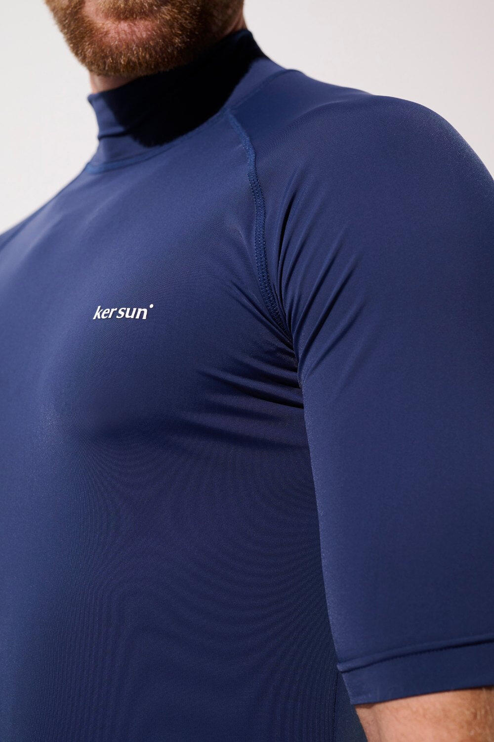 T-shirt de bain anti-UV Homme Bleu Manches Courtes, Malibu, UPF 50+ 6/7