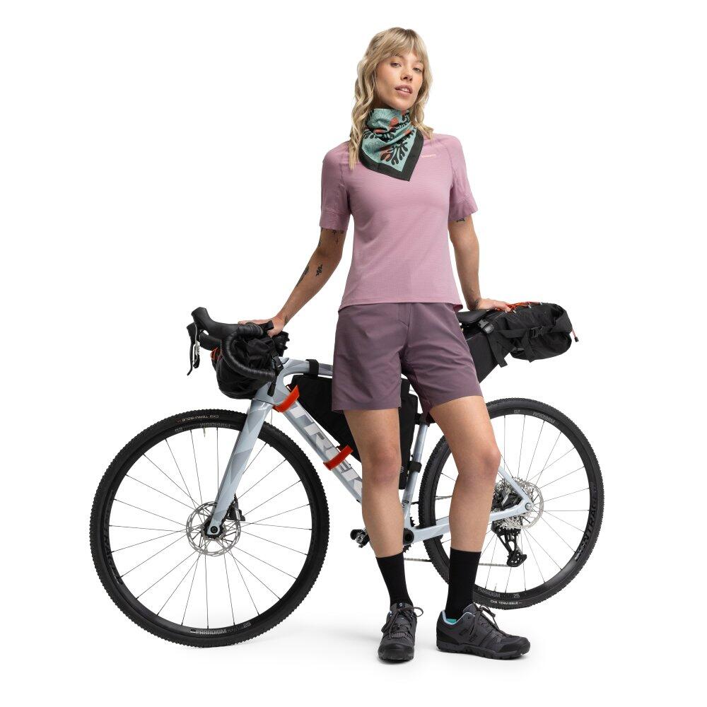 T-shirt técnica de bikepacking para mulher Ciclismo Map Purple Roxo 3/7