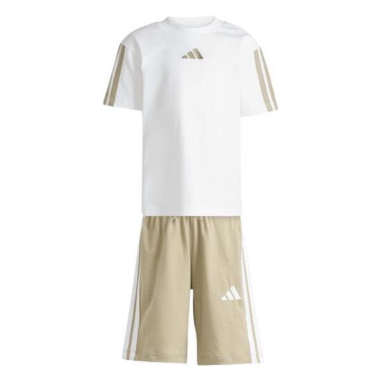 Ensemble Adidas Essentials 2 pièces blanc et noir KC6149 enfants.