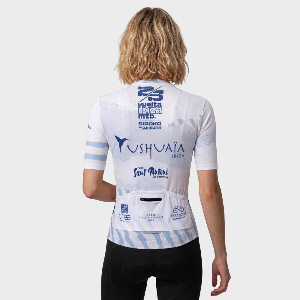 Maglia Da Ciclismo Donna A Maniche Corte, Tessuto Traspirante A Griglia, Tre Tasche Posteriori, Strisce Riflettenti Per Sicurezza Notturna - 2