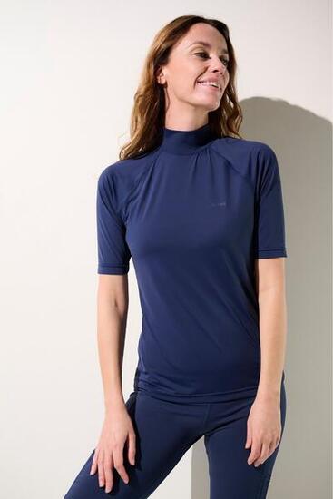 T-shirt de bain anti-UV Femme Bleu Manches Courtes, Malibu, UPF 50+