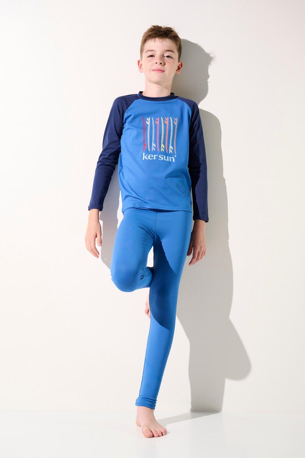 T-shirt de bain anti-UV Enfant (5-14 ans) Bleu, Fidji, UPF 50+ 3/7