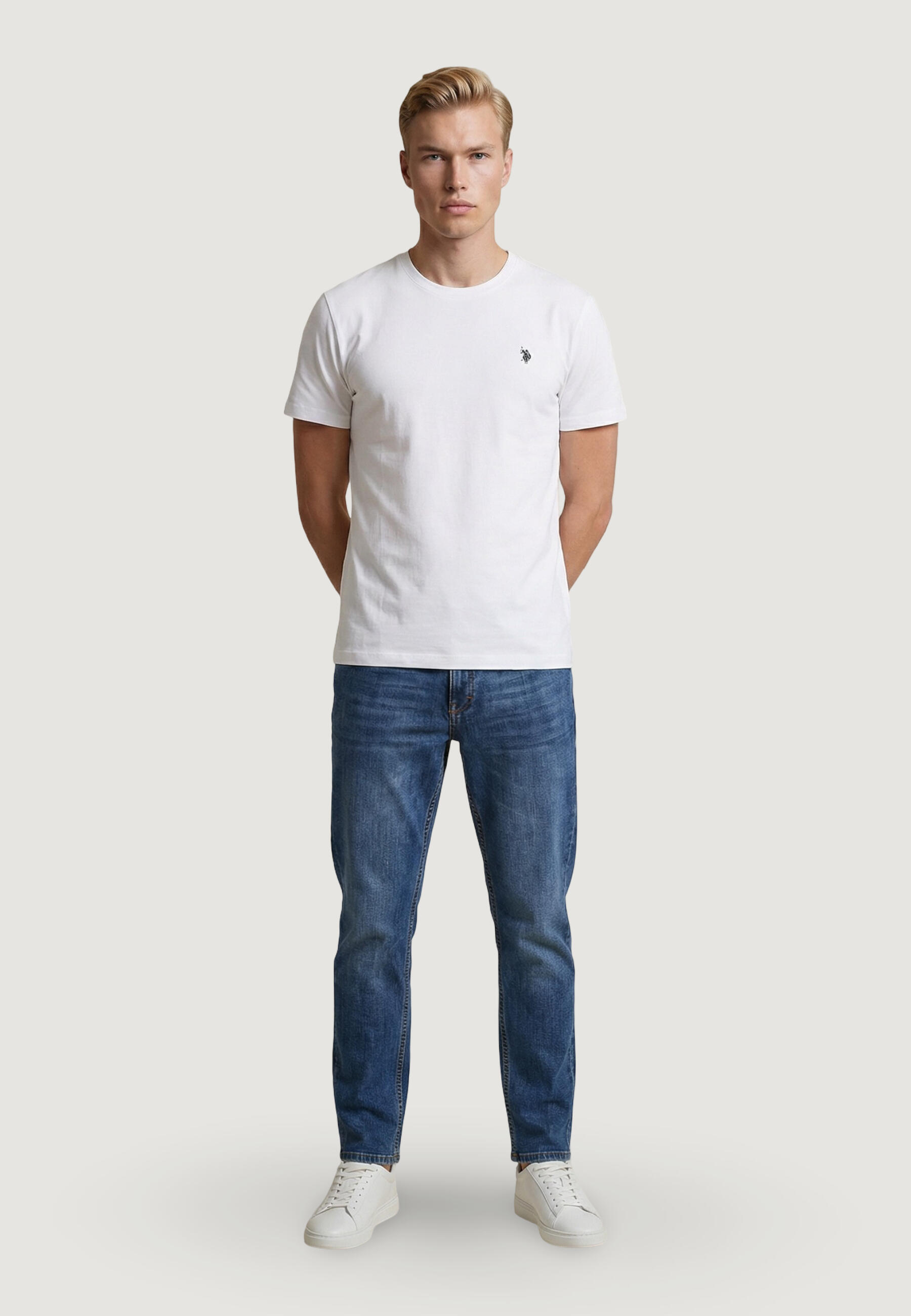Crop top T-shirt MICK-BASIC HEREN Wit 3/5