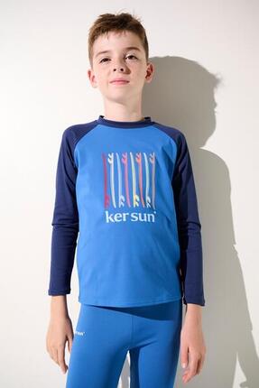 T-shirt de bain anti-UV Enfant (5-14 ans) Bleu, Fidji, UPF 50+