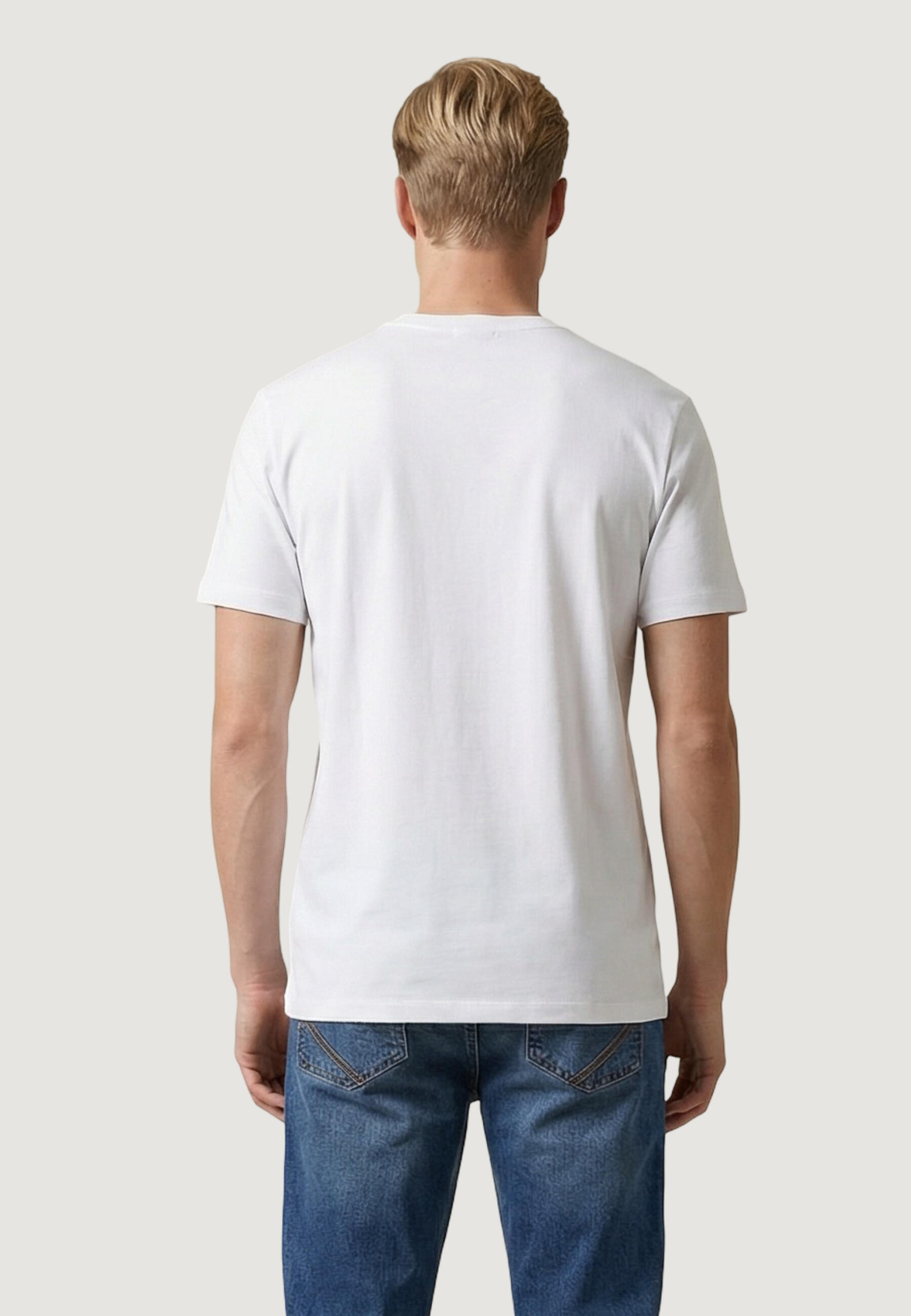Crop top T-shirt MICK-BASIC HEREN Wit 2/5
