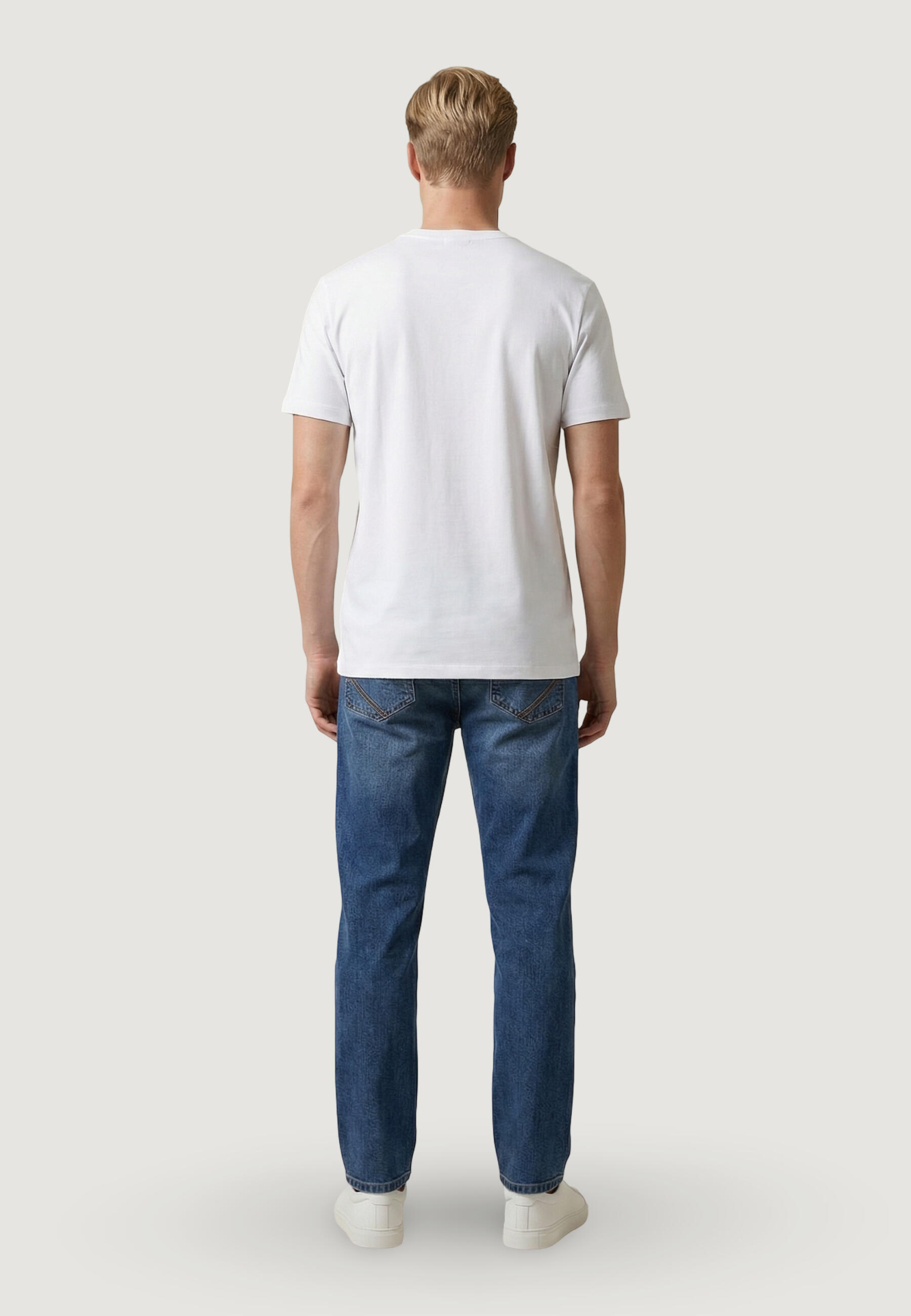 Crop top T-shirt MICK-BASIC HEREN Wit 4/5