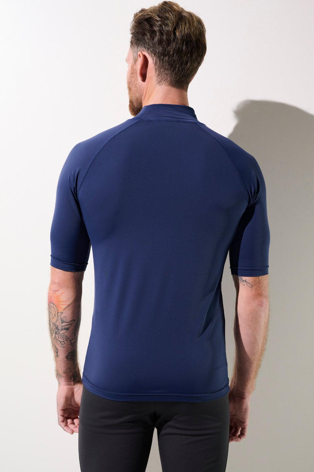 T-shirt de bain anti-UV Homme Bleu Manches Courtes, Malibu, UPF 50+ 3/7
