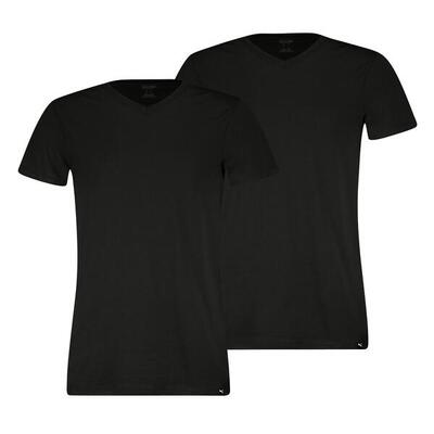 Everyday v-hals t-shirt 2-pack – black – m