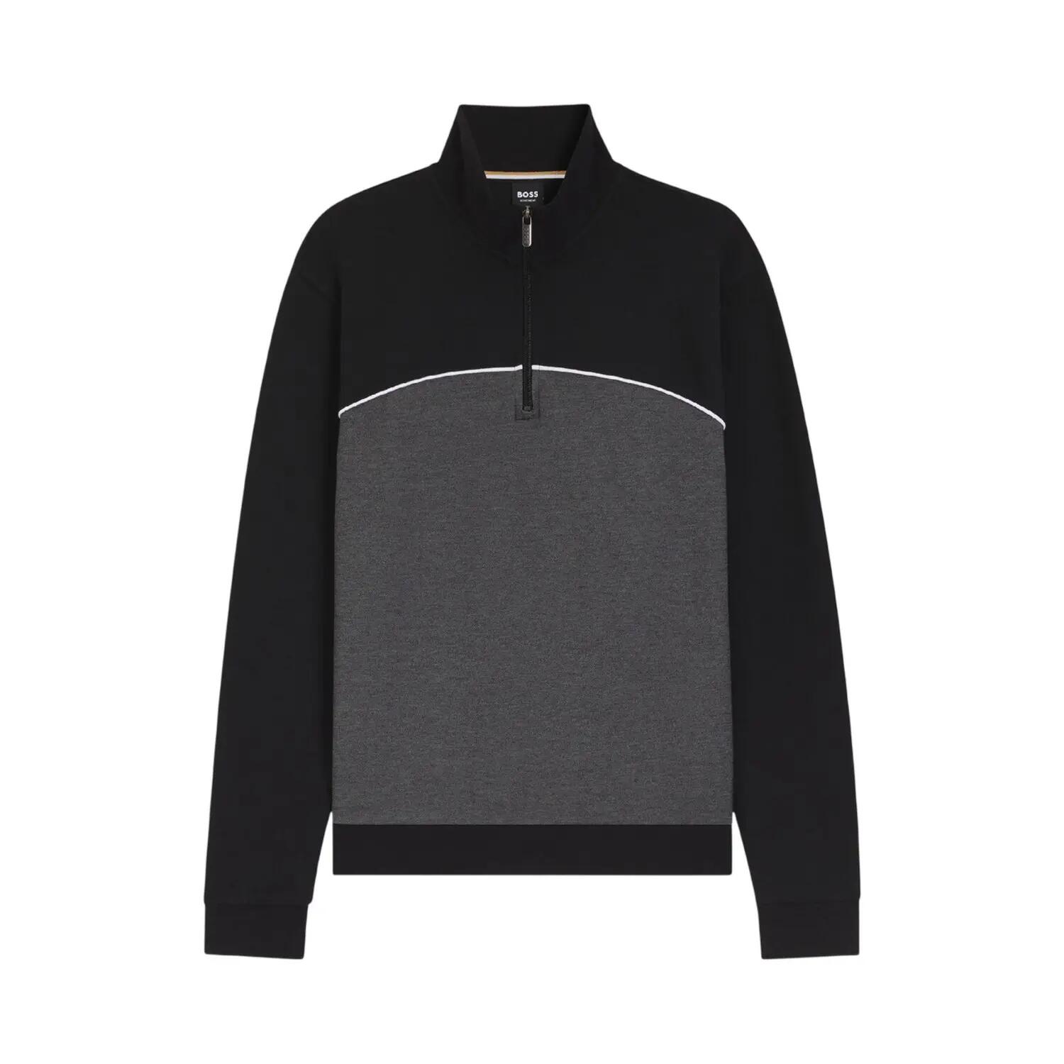 Mens Quarter Zip Sweatshirt (Black) 2/5