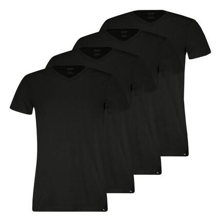 4er Pack T-Shirts V-Neck hautsympathisch atmungsaktiv weich Herren - Pure Cotton