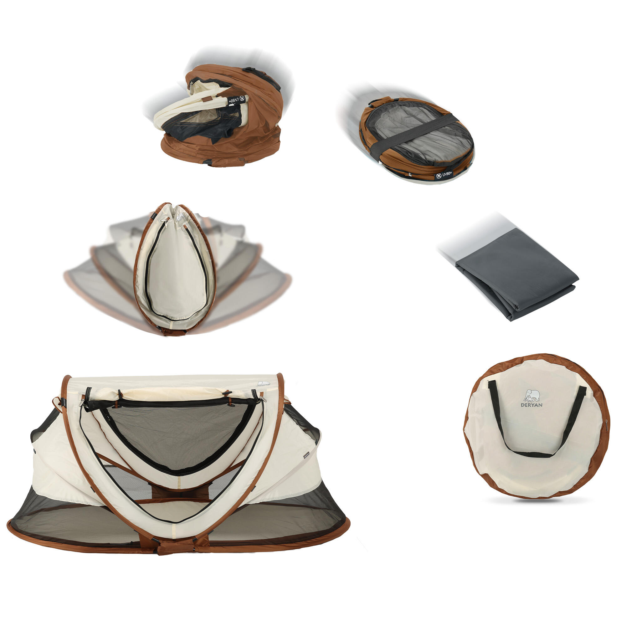 Lit de Camping Luxe pour Tout-Petit – Matelas Autogonflant Inclus – Sable 3/6