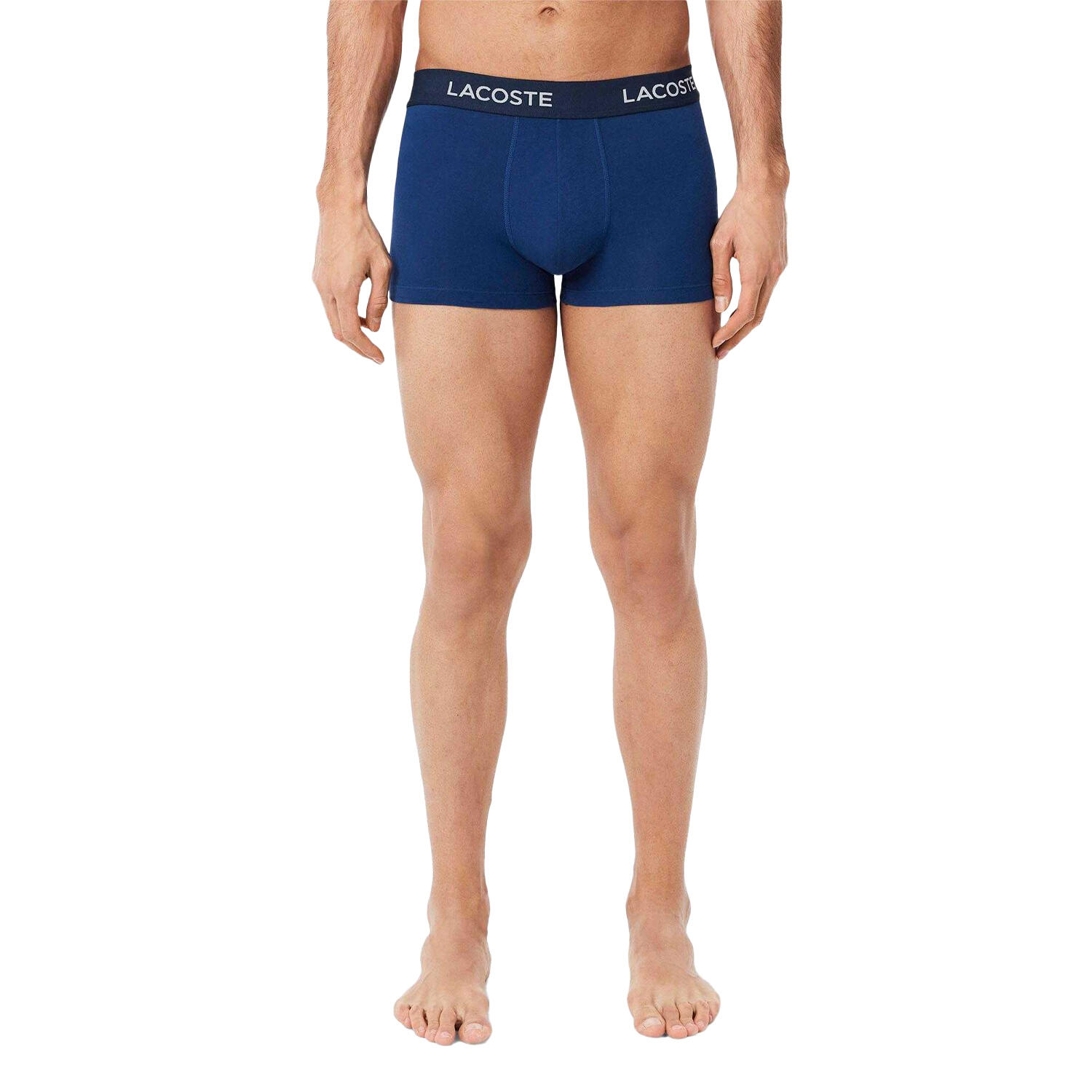 Mens Cotton Stretch Boxer Shorts (Pack of 3) (Light Blue/Blue/Navy) 3/4