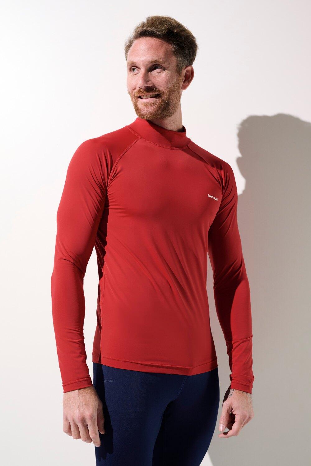 T-shirt de bain anti-UV Homme Rouge, Malibu, UPF 50+ 3/7
