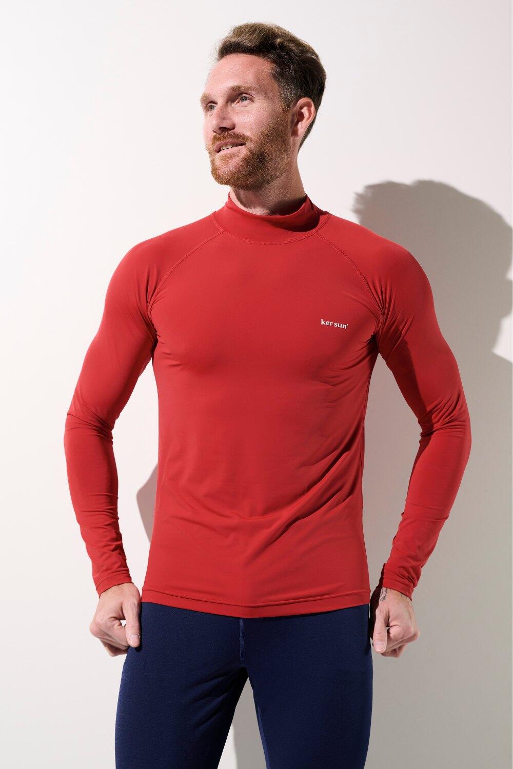 T-shirt de bain anti-UV Homme Rouge, Malibu, UPF 50+ 2/7