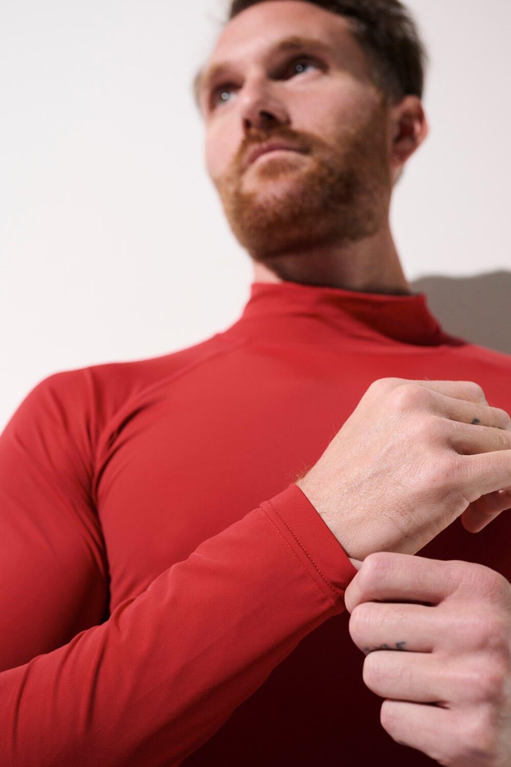 T-shirt de bain anti-UV Homme Rouge, Malibu, UPF 50+ 5/7
