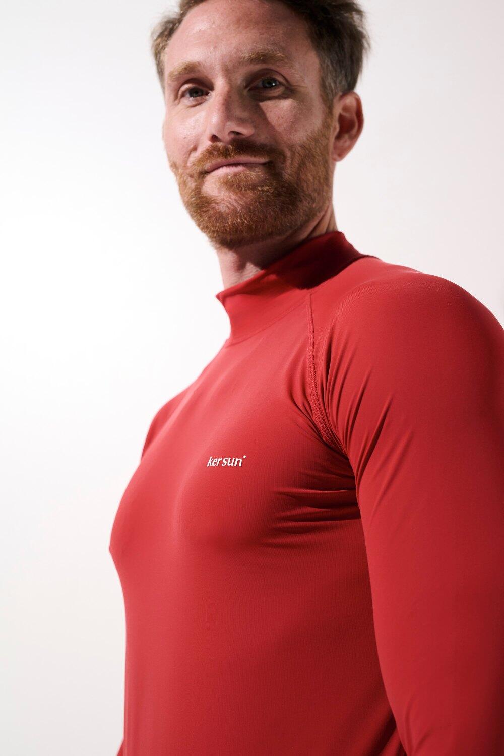 T-shirt de bain anti-UV Homme Rouge, Malibu, UPF 50+ 6/7