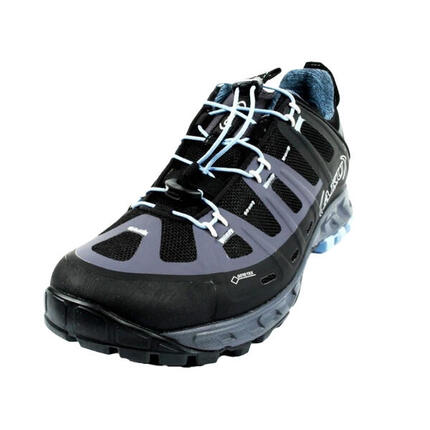 Dames GORETEX Mid Cut Wandelschoenen (Zwart)