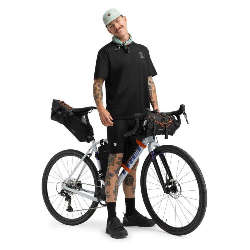 Bărbați relaxat se potrivesc mâneci scurte bikepacking T-shirt Rush Black Neg