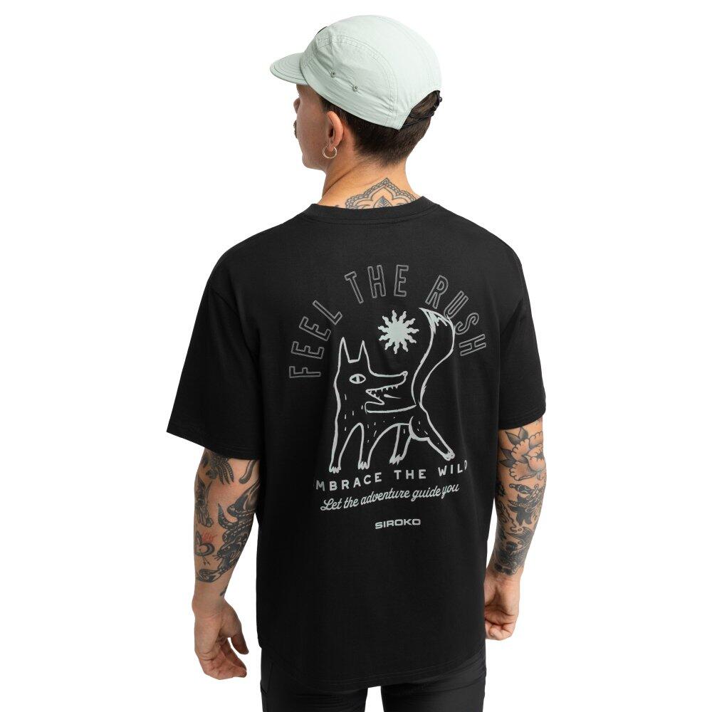 Camiseta holgada manga corta cicloturismo hombre ciclismo Rush Black Negro 2/7