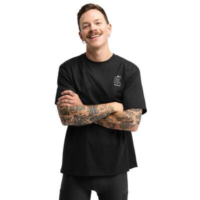 Heren fietsen oversized t-shirt met korte mouwen bikepacking rush black zwart