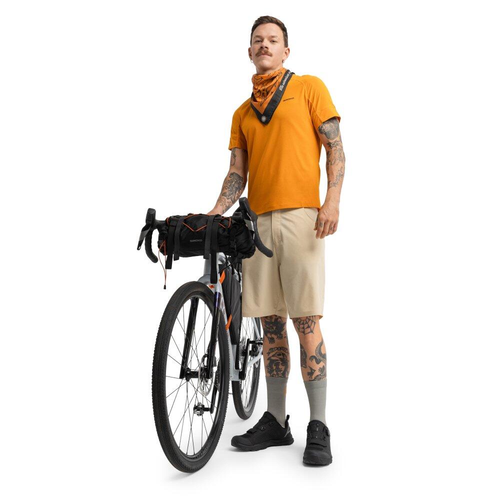 Camiseta técnica manga corta cicloturismo hombre ciclismo Pilgrim Orange Naranj 3/7