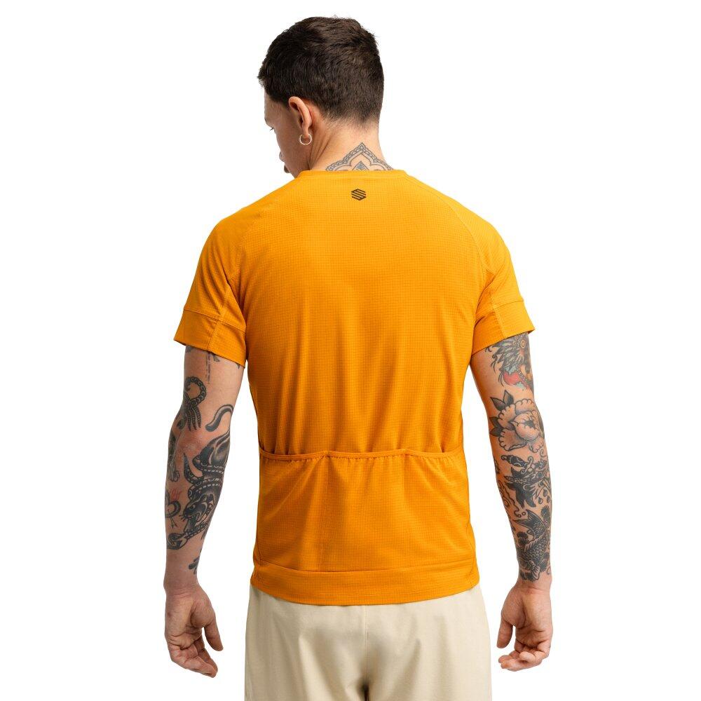 Camiseta técnica manga corta cicloturismo hombre ciclismo Pilgrim Orange Naranj 2/7