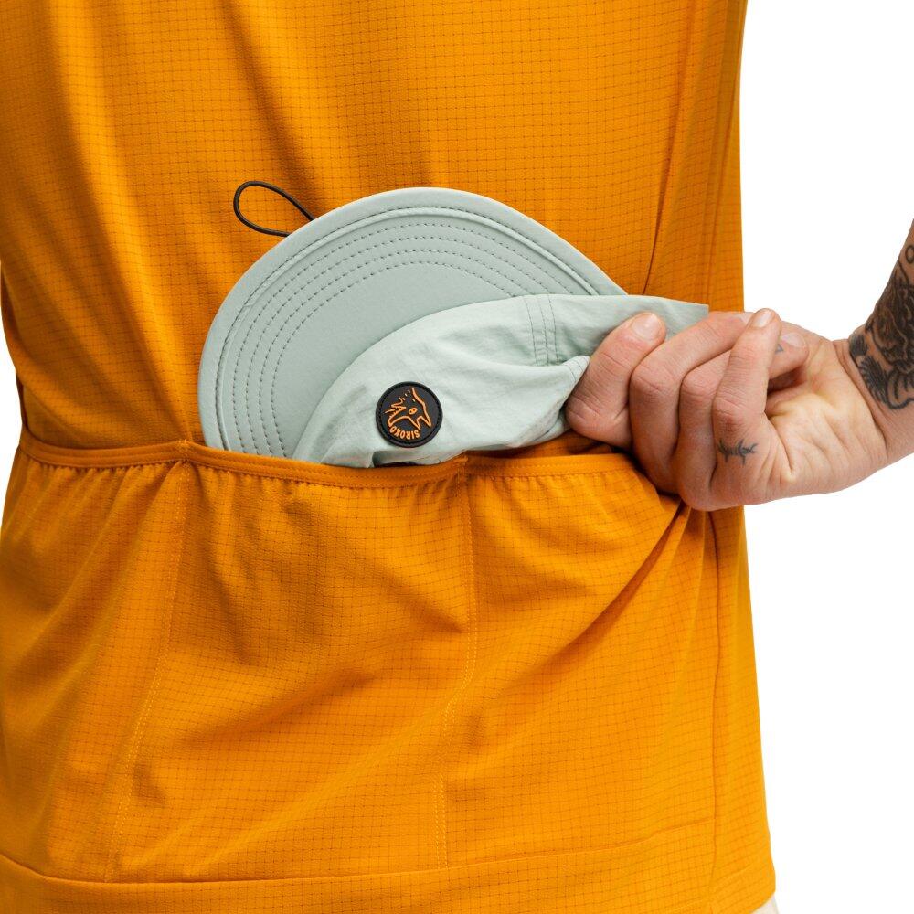 Camiseta técnica manga corta cicloturismo hombre ciclismo Pilgrim Orange Naranj 5/7