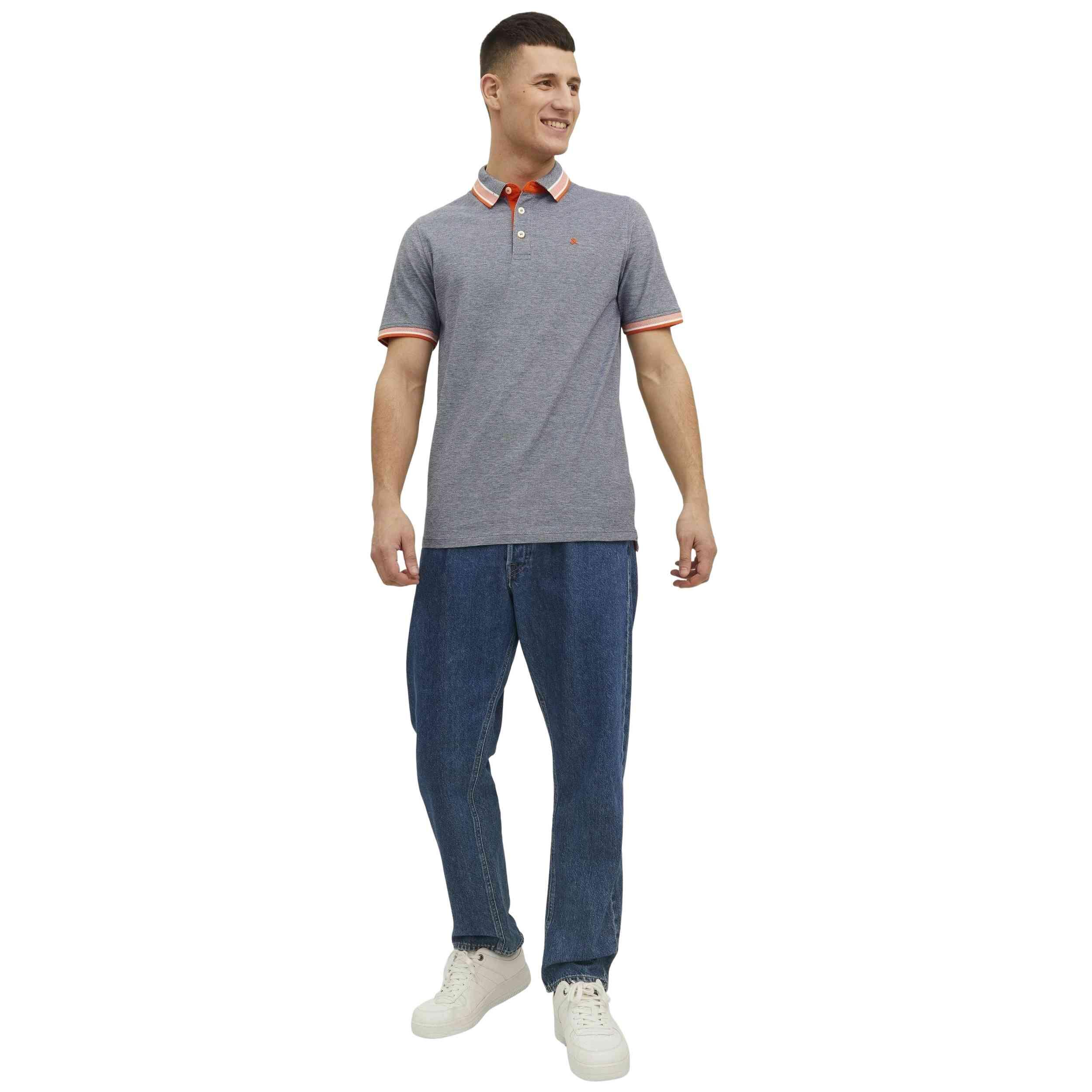 Polo a maniche corte Jack&jones modello 12136668-NAVYBLAZER-NEON per uomini 2/5