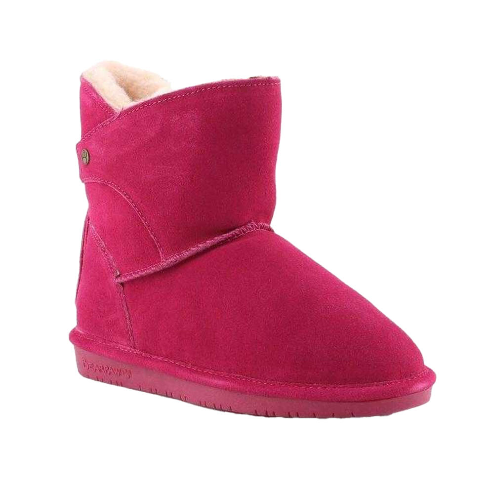 Womens/Ladies Mia Pom Berry Leather Snow Boots (Pink)