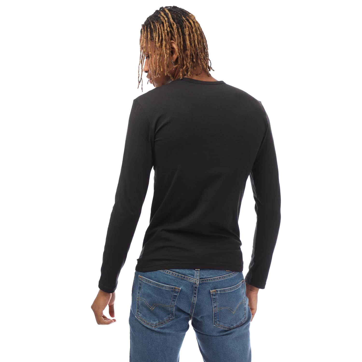 TShirt für Langärmlig Herren Schwarz 3/4