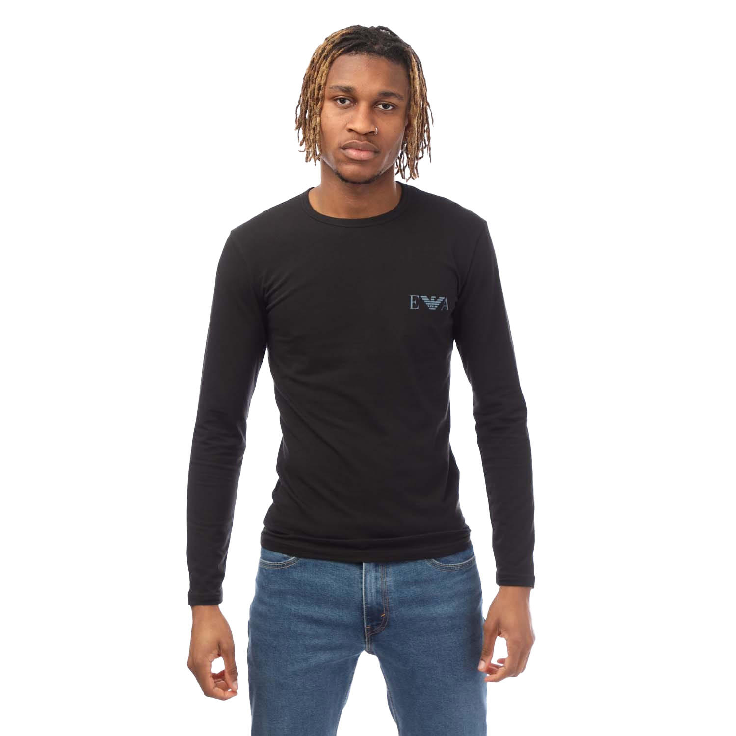 TShirt für Langärmlig Herren Schwarz 2/4