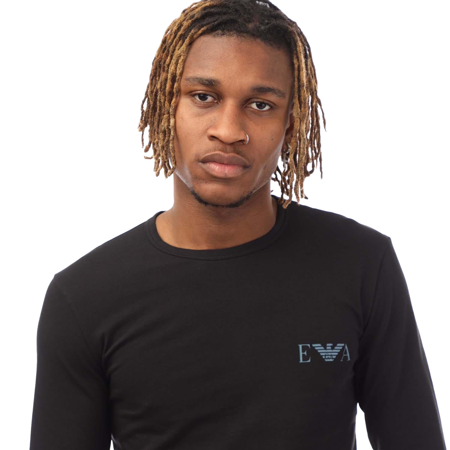 TShirt für Langärmlig Herren Schwarz 4/4