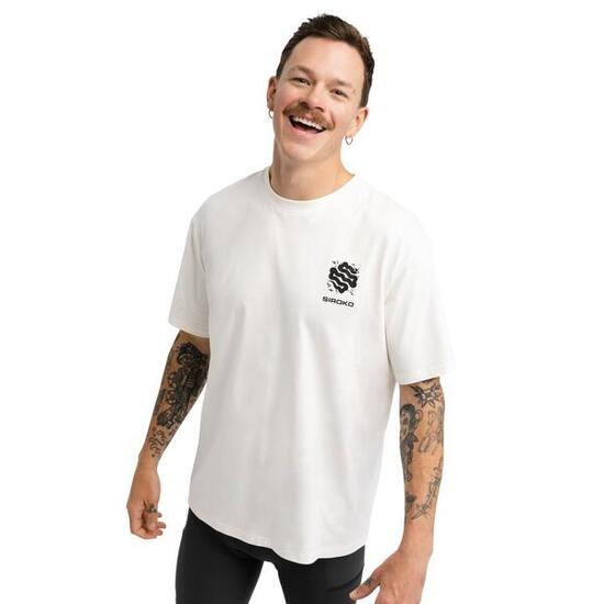 Men Cycling 's relaxed fit short sleeve bikepacking t-shirt Exploring Sand Beige