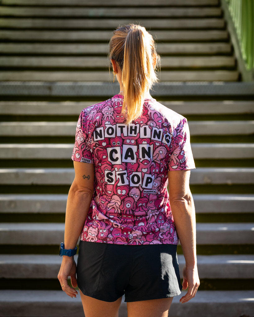 Camiseta PULPO RUN mujer - rosa elástica 3/3