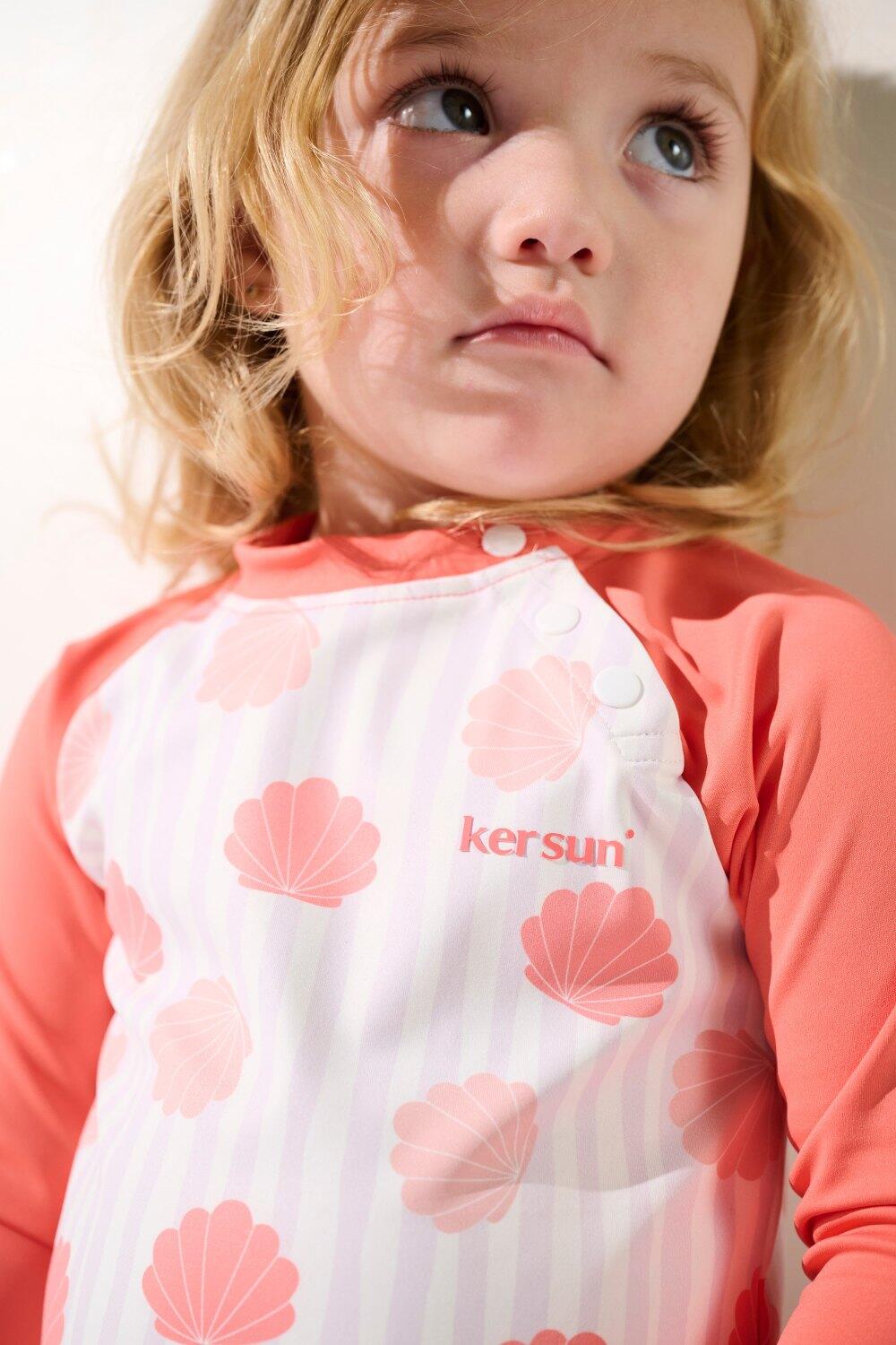 T-shirt de bain anti-UV Fille (2-4 ans) Rose, Samoa, UPF 50+ 3/5