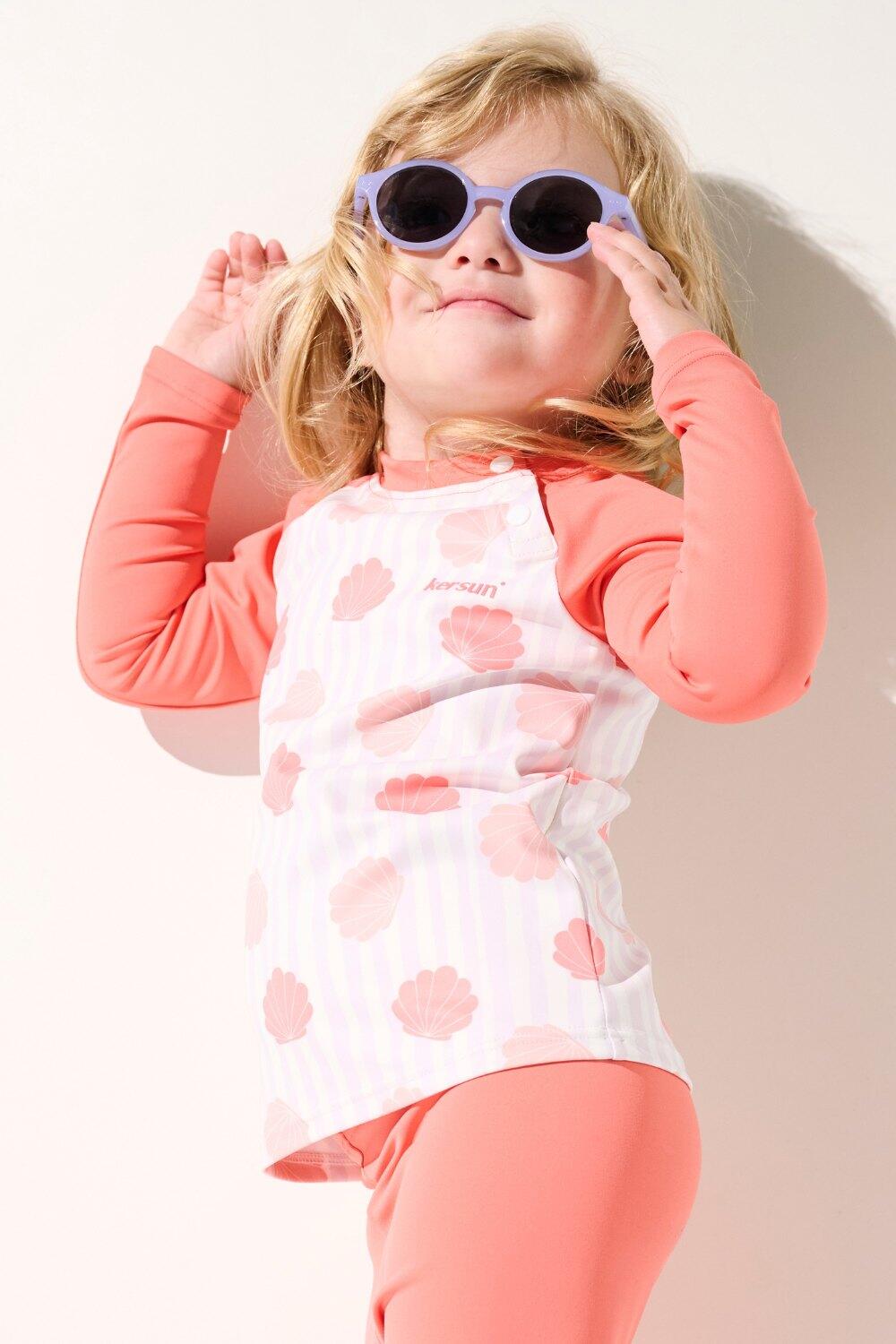 T-shirt de bain anti-UV Fille (2-4 ans) Rose, Samoa, UPF 50+ 2/5