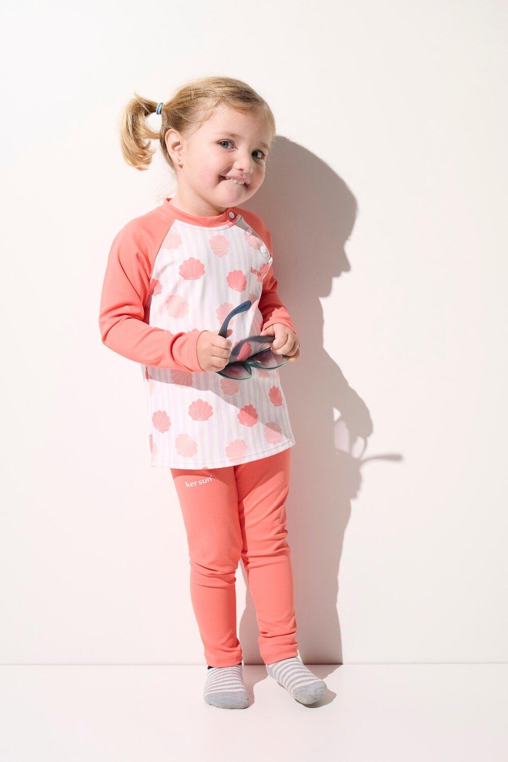 T-shirt de bain anti-UV Fille (2-4 ans) Rose, Samoa, UPF 50+ 5/5