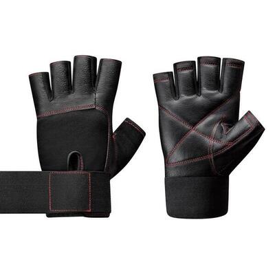 Adulto Unisex Pelle Senza Dita Guanti Da Allenamento Body Sculpture Nero
